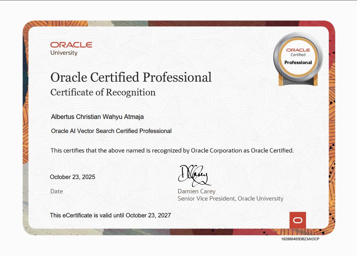 Oracle AI Vector Search Certified Professional badge